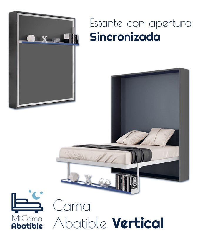 Cama Abatible Vertical con estante sincronizado Ref CAN46000