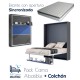 Pack Cama Abatible Vertical con estante sincronizado y colchón Ref CAN49000