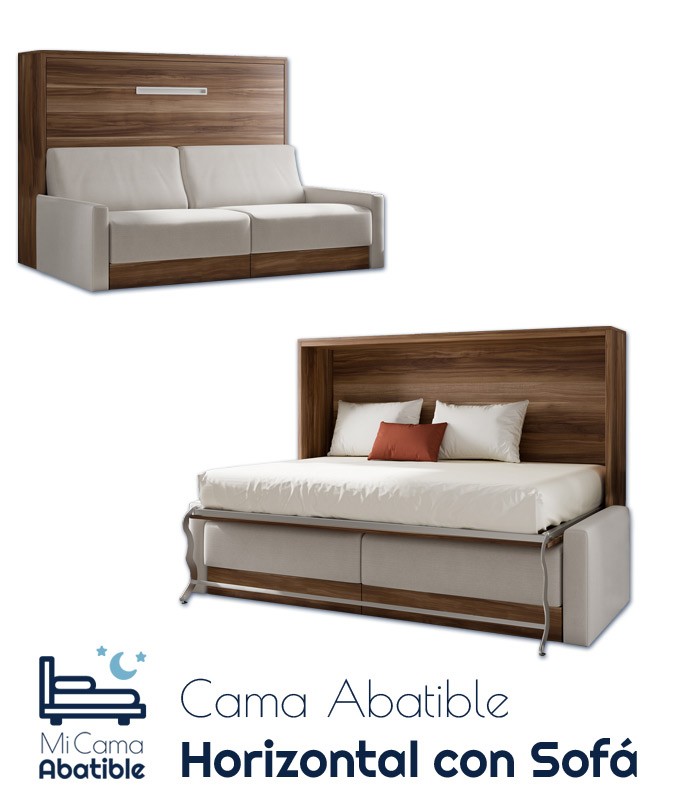 Cama Abatible Horizontal con Sofá Ref CAN34000