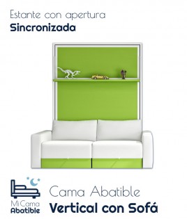 Cama Abatible Vertical con Sofá y Estante Sincronizado Ref CAN16000