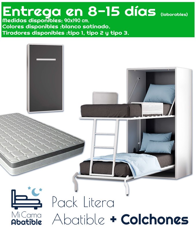 Pack Litera Abatible Vertical y Colchones Ref CAN26000