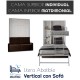 Litera Abatible Vertical con cama Matrimonial y Sofá Ref CAN36000