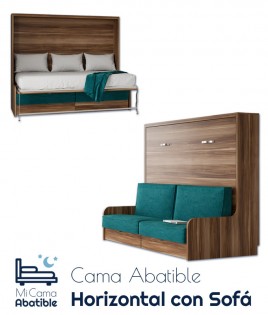 Cama Abatible Horizontal con Sofá Ref CAN41000