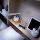 Dormitorio juvenil formado por cama abatible matrimonial con estantería superior y armario Ref CAYH412