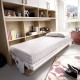 Dormitorio juvenil formado por cama abatible con escritorio, altillo y armario de 2 puertas Ref CAYH401