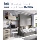 Dormitorio juvenil formado por cama abatible superior, cama nido inferior y escritorio Ref CAYH418