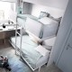 Dormitorio juvenil formado por litera abatible con altillo, escritorio y módulos Ref CAYH416