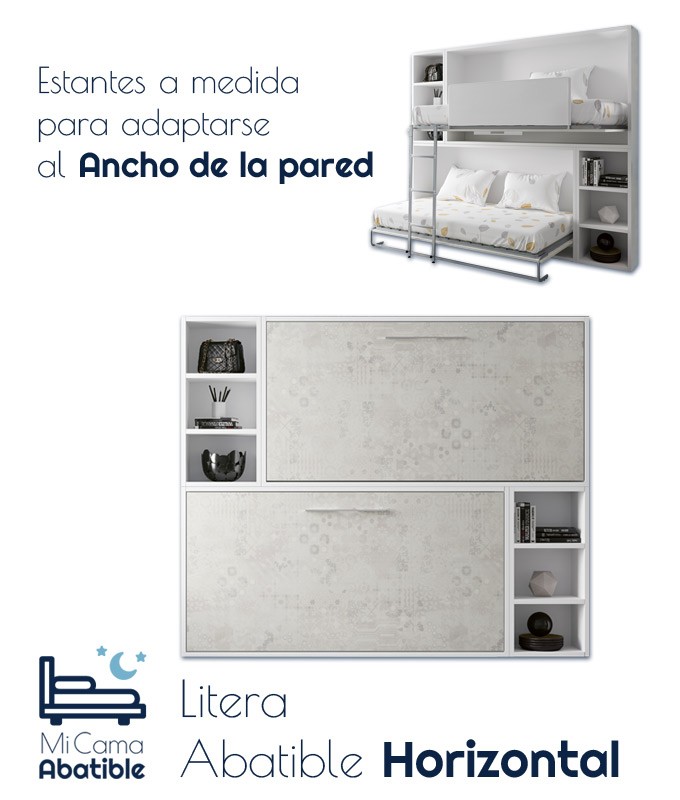 Litera Abatible Horizontal con estantes laterales Ref CAN58000