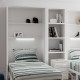 Dormitorio juvenil formado por 2 camas abatibles con escritorio, estantería y mesita Ref CAN15