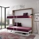 Dormitorio juvenil formado por Litera abatible con escritorio y mueble estantería Ref CAN16