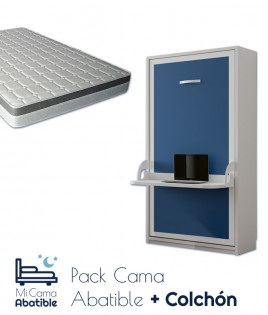Pack Cama Abatible Vertical con Escritorio y Colchón Ref CAN61000