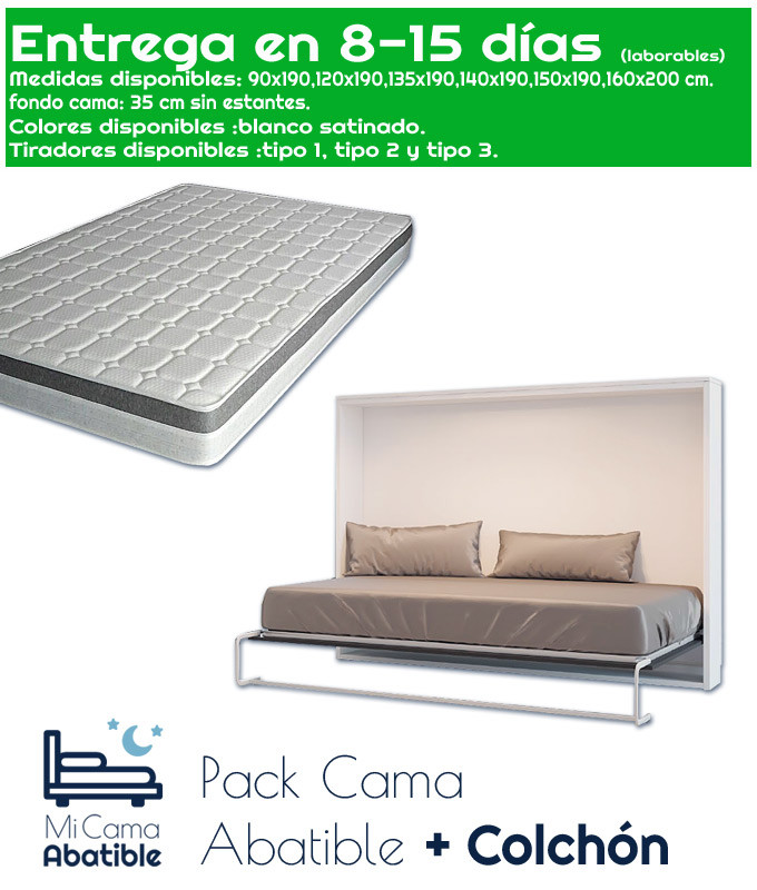 Pack Cama Abatible Horizontal y Colchón Ref CAN23000