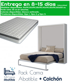 Pack Cama Abatible Vertical y Colchón Ref CAN24000