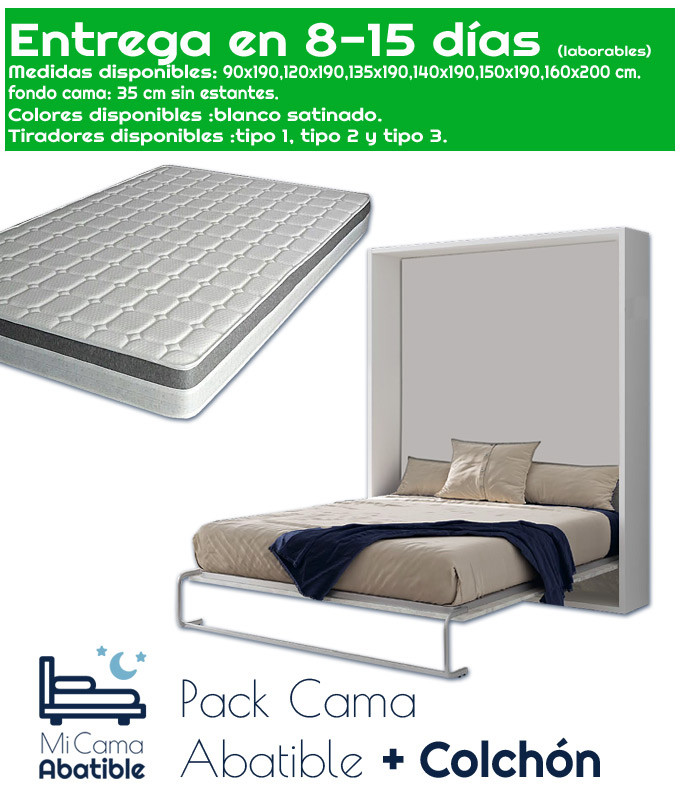 Pack Cama Abatible Vertical y Colchón Ref CAN24000