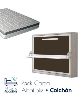 Pack Cama Abatible Horizontal con Escritorio y Colchón Ref CAN63000