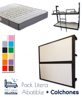 Pack Litera Abatible horizontal metálica y Colchones Viscoelástico Ref CAF11000