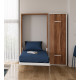 Dormitorio juvenil formado por cama abatible y estantería con mesa de estudio abatible Ref CAN21