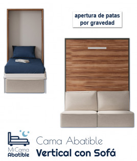 Cama Abatible Vertical con Sofá, apertura de patas por gravedad Ref CAN69000