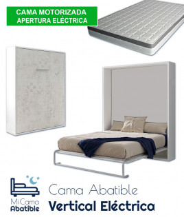 Pack Cama Abatible Vertical con apertura eléctrica motorizada y Colchón Viscoelástico Ref CAN74000