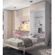 Dormitorio juvenil formado por cama abatible vertical con altillo, armario rincón y escritorio Ref CAZ55
