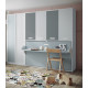 Dormitorio juvenil formado por cama abatible con escritorio y armario puertas correderas Ref CAZ60