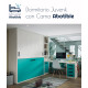 Dormitorio juvenil formado por cama abatible con armario superior, librería y escritorio Ref CAZ61