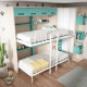 Dormitorio juvenil formado por litera abatible con altillo, armario rincón y escritorio Ref CAZ64