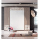 Dormitorio juvenil formado por cama abatible vertical matrimonial con altillo y armarios a los lados Ref CAZ65