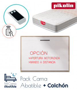 Pack Cama Abatible Horizontal con posibilidad de apertura eléctrica motorizada y Colchón Ref CAZ12000