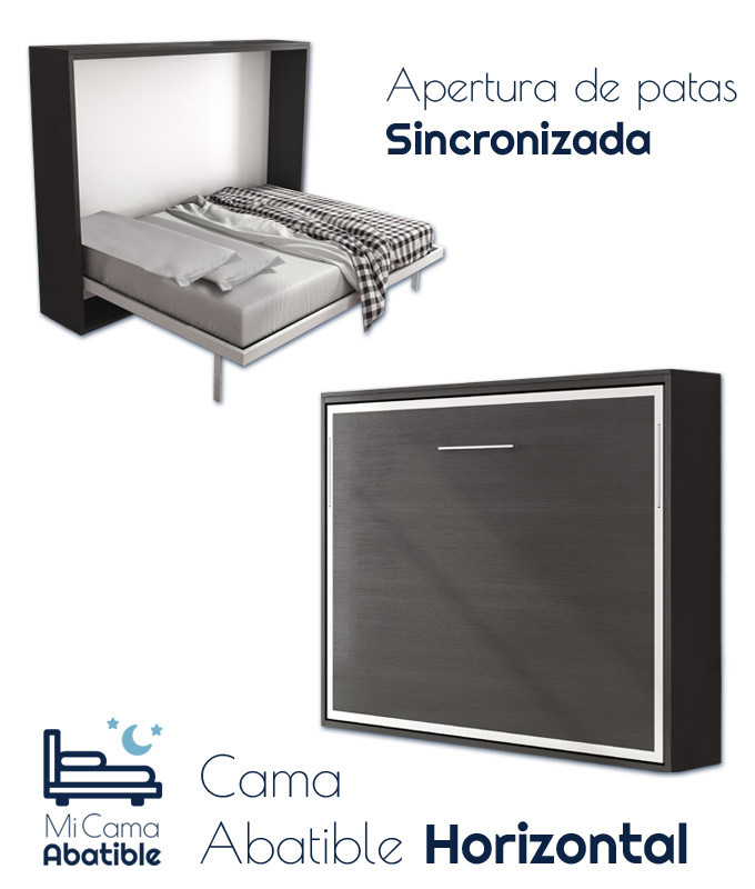 Cama Abatible Horizontal disponible en diferentes medidas y colores Ref CAN50000