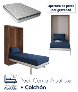 Pack Cama Abatible Vertical y Colchón Viscoelastico Ref CAN81000