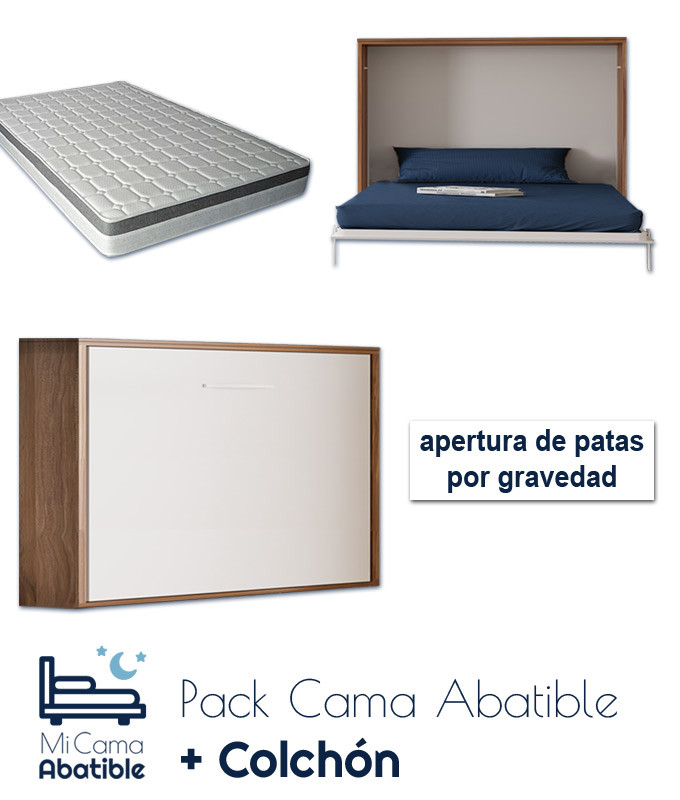 Pack Cama Abatible Horizontal y Colchón Viscoelastico Ref CAN82000