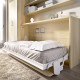 Dormitorio juvenil formado por cama abatible con escritorio, armario de 2 puertas y estantes Ref CAYC402
