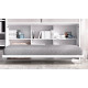 Dormitorio cama abatible con armario superior, escritorio y módulos estantes Ref CAYC404