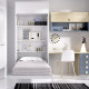 Dormitorio juvenil formado por cama abatible individual con altillo y escritorio Ref CAYC409