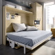 Dormitorio juvenil formado por cama abatible matrimonial con escritorio, armario de 2 puertas y estante Ref CAYC410