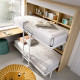 Dormitorio con litera abatible, escritorio y estantería Ref CAYC412