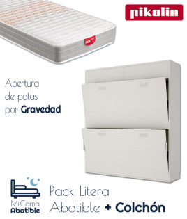 Pack Litera Abatible Horizontal con altillo y Colchones Ref CAY44000