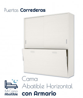 Cama Abatible Horizontal con armario superior Ref CAY36000