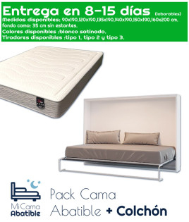 Pack Cama Abatible Horizontal y Colchón Ref CAN23000