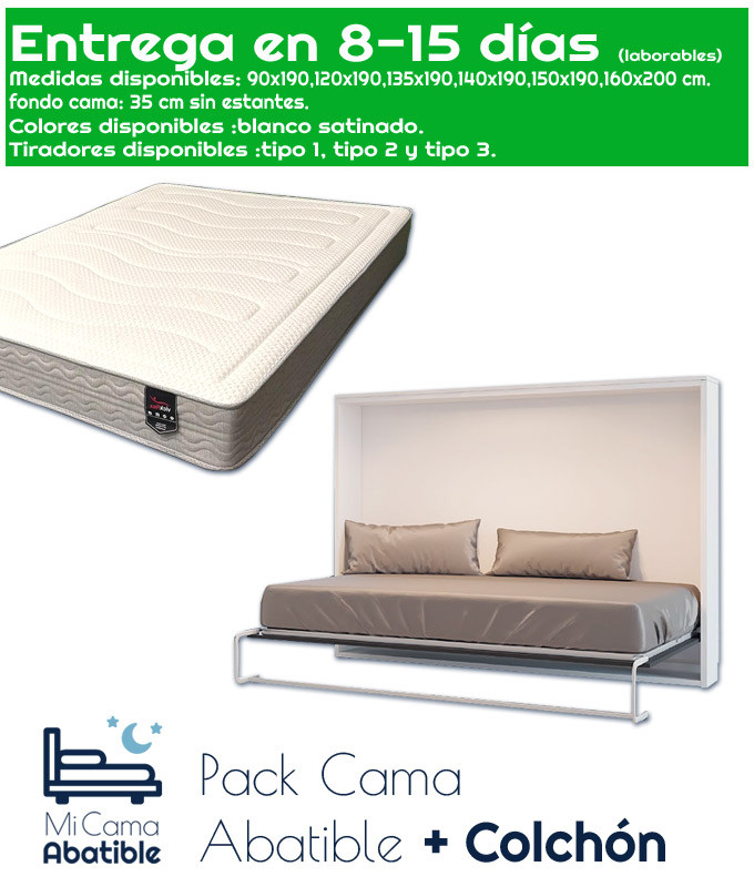 Pack Cama Abatible Horizontal y Colchón Ref CAN23000