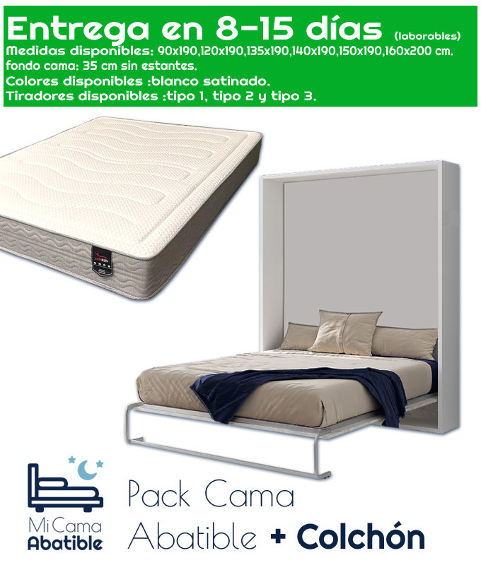 Pack Cama Abatible Vertical y Colchón Ref CAN24000