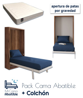 Pack Cama Abatible Vertical y Colchón Viscoelastico Ref CAN81000