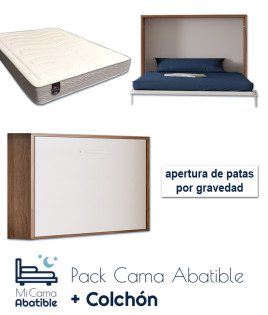 Pack Cama Abatible Horizontal y Colchón Viscoelastico Ref CAN82000
