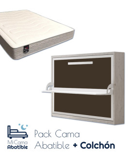Pack Cama Abatible Horizontal con Escritorio y Colchón Ref CAN63000