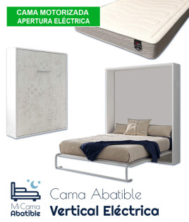 Pack Cama Abatible Vertical con apertura eléctrica motorizada y Colchón Viscoelástico Ref CAN74000