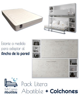 Pack Litera Abatible Horizontal con estantes laterales y Colchones Ref CAN59000