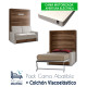 Pack Cama Abatible Vertical con Sofá, Apertura Eléctrica y Colchón Viscoelástico Ref CAN78000