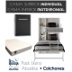 Pack Litera Abatible Vertical con cama matrimonial y Colchones Ref CAN27000