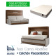 Pack Cama Abatible Horizontal con Sofá, Apertura Eléctrica y Colchón Viscoelástico Ref CAN77000